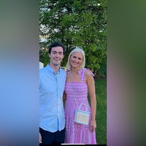 Pink Gingham Maxi Dress